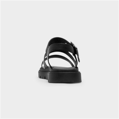 Rae Womens Black Chunky Sandals