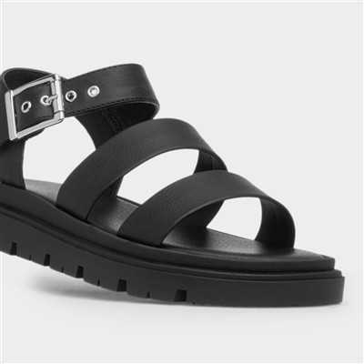 Rae Womens Black Chunky Sandals