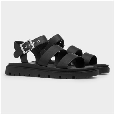 Rae Womens Black Chunky Sandals