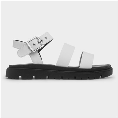Rae Womens White Chunky Sandal