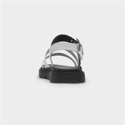 Rae Womens White Chunky Sandal