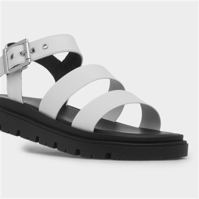 Rae Womens White Chunky Sandal
