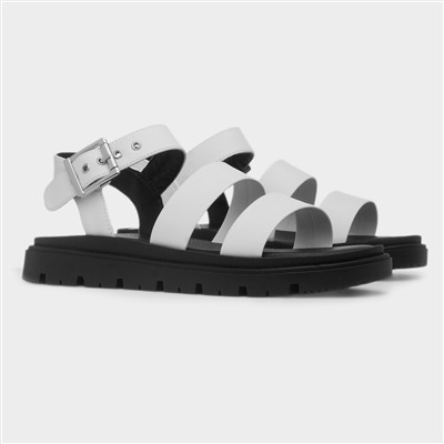 Rae Womens White Chunky Sandal