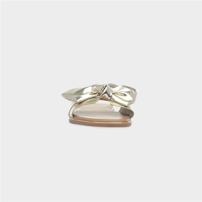 Meygan Womens Gold Bow Sandal