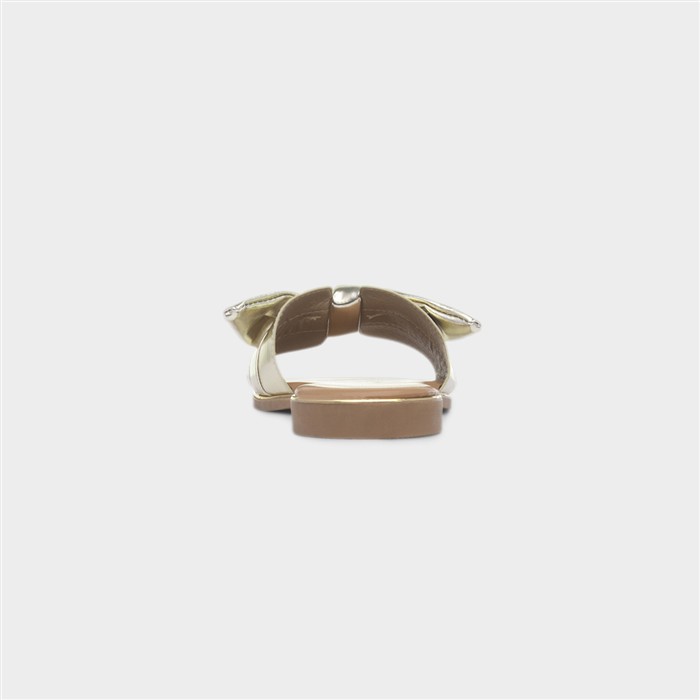 Meygan Womens Gold Bow Sandal