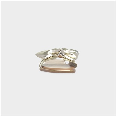 Meygan Womens Gold Bow Sandal