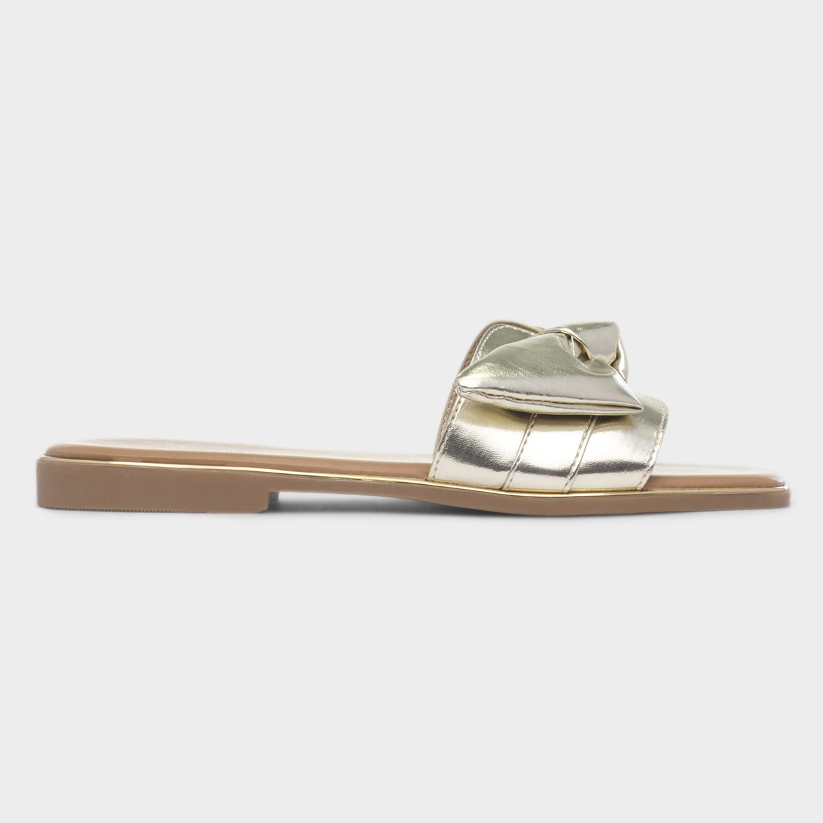 Meygan Womens Gold Bow Sandal
