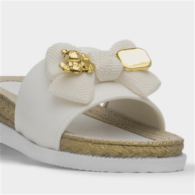 Darcie Womens White Mule Sandal