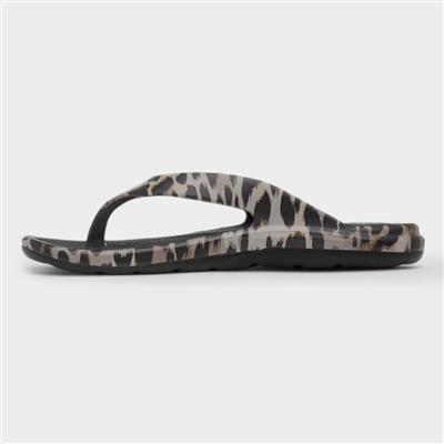 Solbounce Womens Brown Animal Print Sandal