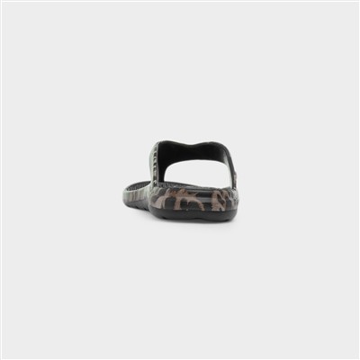 Solbounce Womens Brown Animal Print Sandal