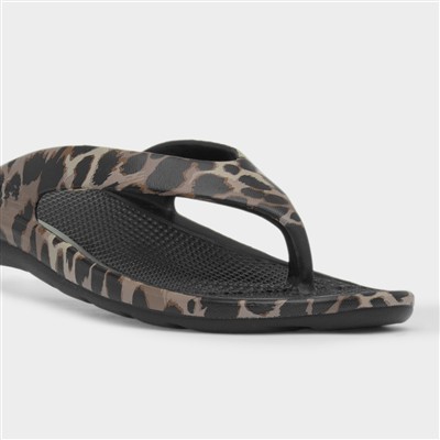 Solbounce Womens Brown Animal Print Sandal