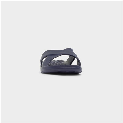 Solbounce Womens Navy Cross Strap EVA Slider