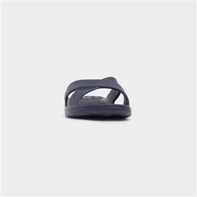 Solbounce Womens Navy Cross Strap EVA Slider
