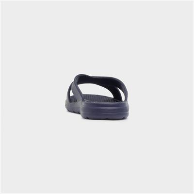 Solbounce Womens Navy Cross Strap EVA Slider