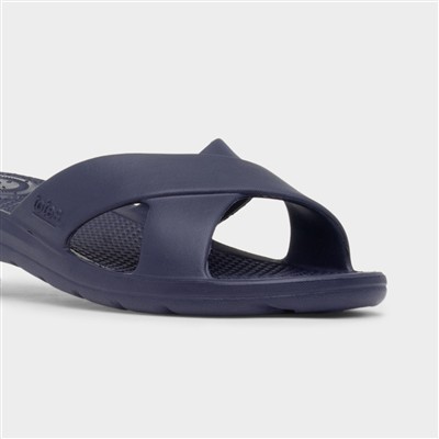 Solbounce Womens Navy Cross Strap EVA Slider