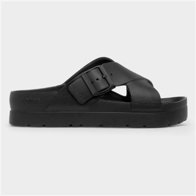 Solbounce Womens Black Buckle EVA Slider