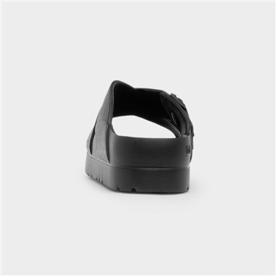 Solbounce Womens Black Buckle EVA Slider