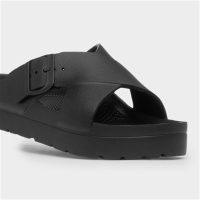 Solbounce Womens Black Buckle EVA Slider