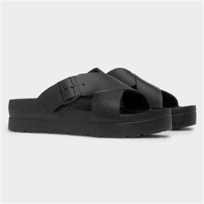 Solbounce Womens Black Buckle EVA Slider