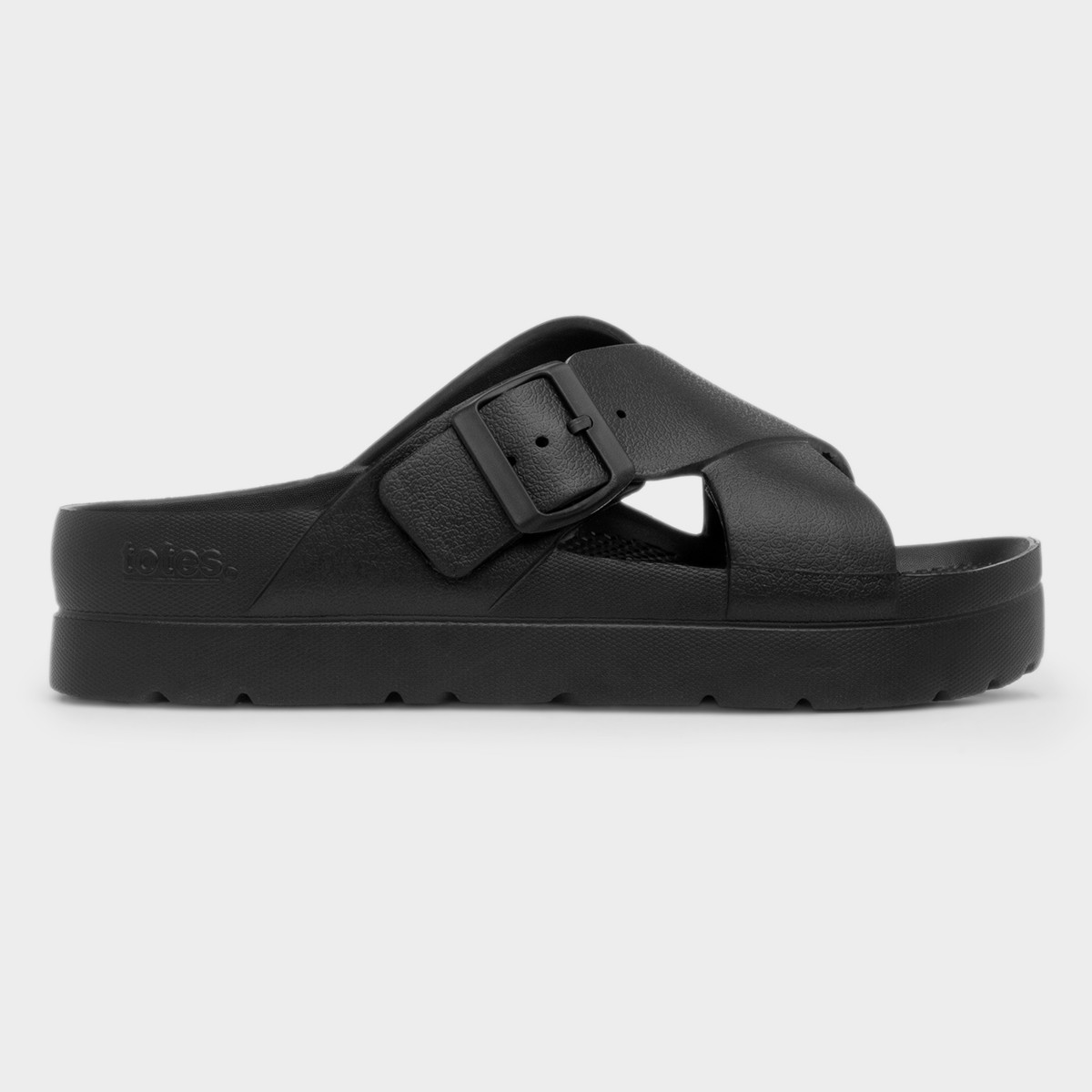 Solbounce Womens Black Buckle EVA Slider