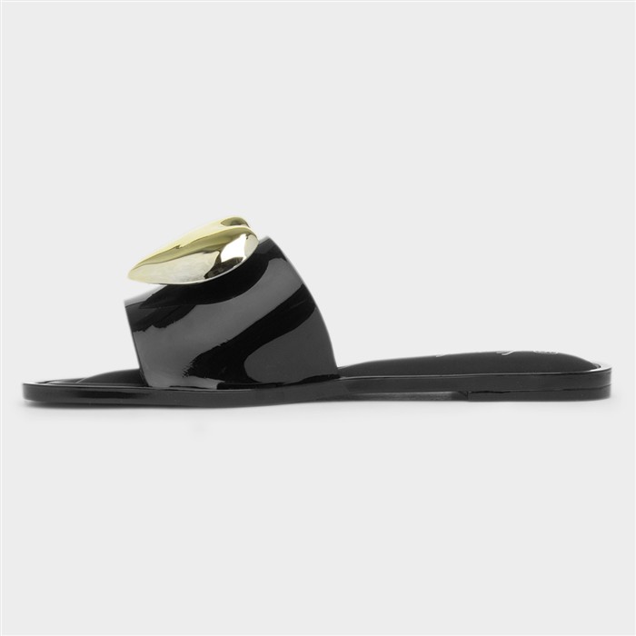 Bree Womens Black Heart Mule Sandal