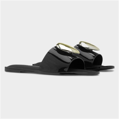 Bree Womens Black Heart Mule Sandal