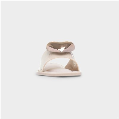 Bree Womens Nude Heart Mule Sandal