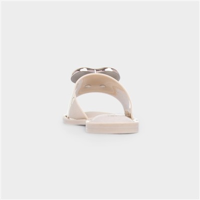 Bree Womens Nude Heart Mule Sandal