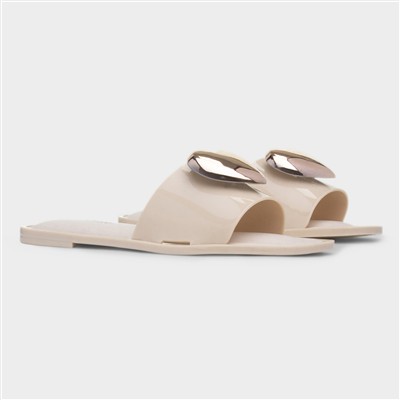 Bree Womens Nude Heart Mule Sandal