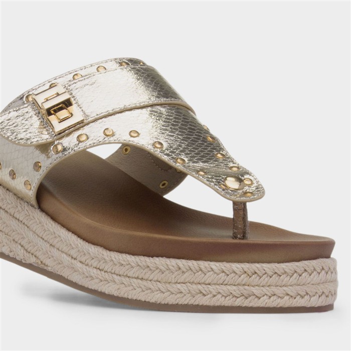 Gracie Womens Gold Sandal