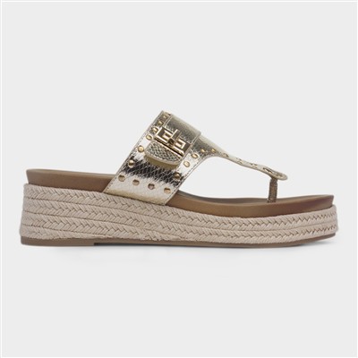Gracie Womens Gold Sandal