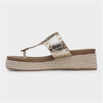 Gracie Womens Gold Sandal