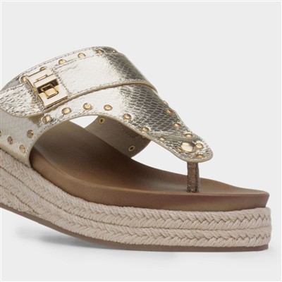 Gracie Womens Gold Sandal