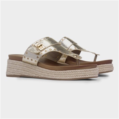 Gracie Womens Gold Sandal