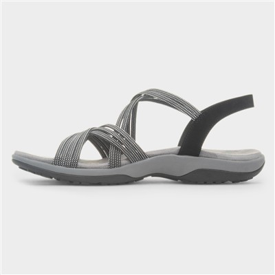 Reggae Slim Womens Black Strappy Sandals