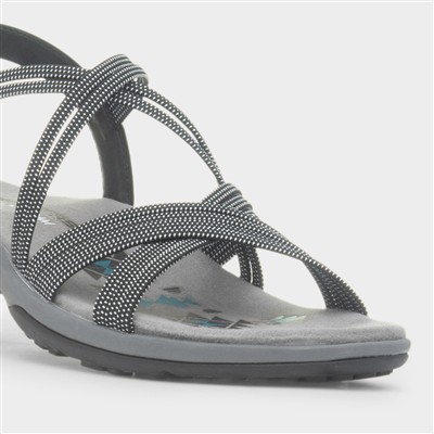 Reggae Slim Womens Black Strappy Sandals