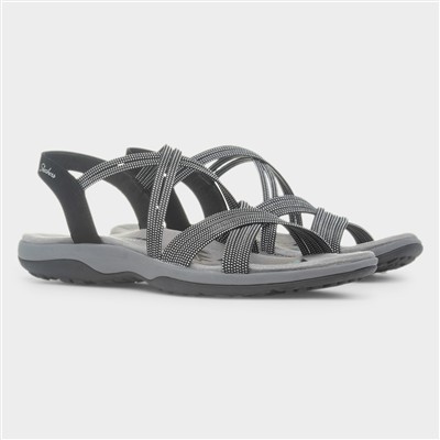 Reggae Slim Womens Black Strappy Sandals