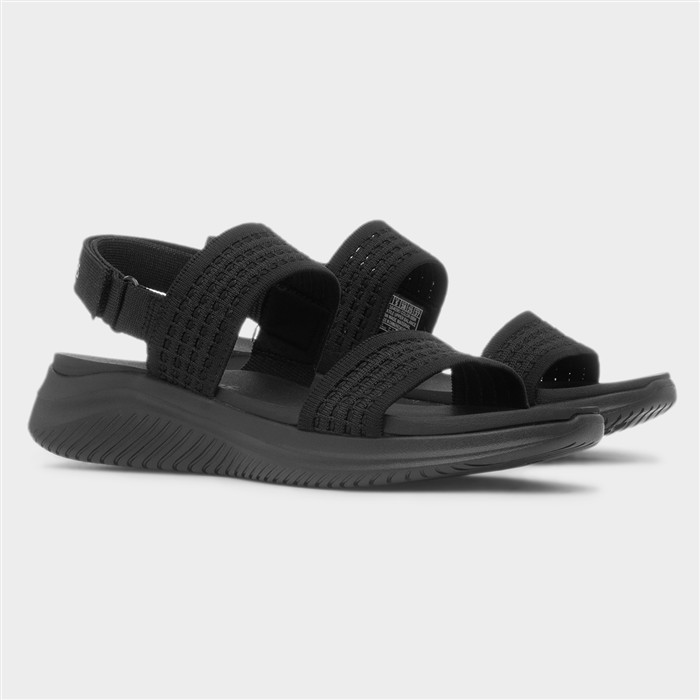 Ultra Flex Womens Black Vegan Sandal