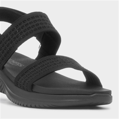 Ultra Flex Womens Black Vegan Sandal