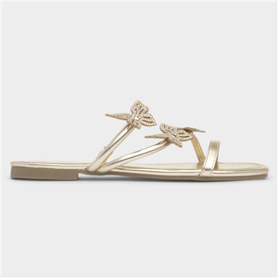 Flutter Womens Gold Sandal
