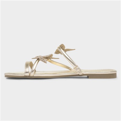 Flutter Womens Gold Sandal