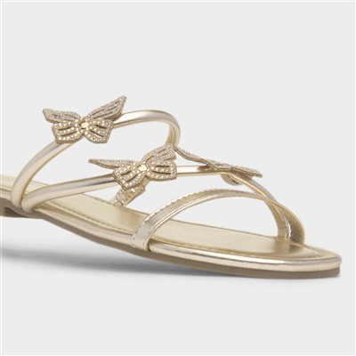 Flutter Womens Gold Sandal
