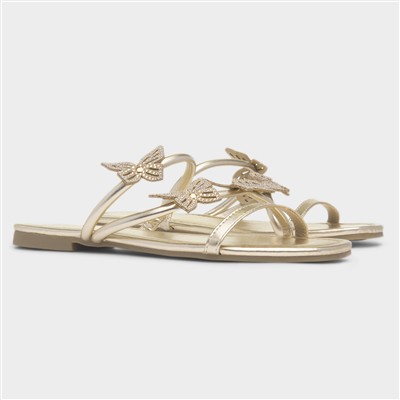 Flutter Womens Gold Sandal
