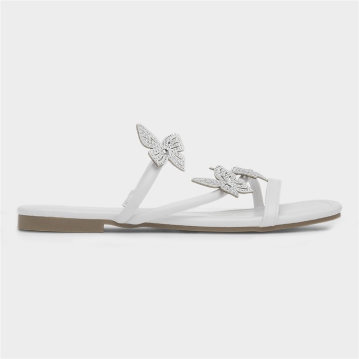 Flutter Womens White Sandal