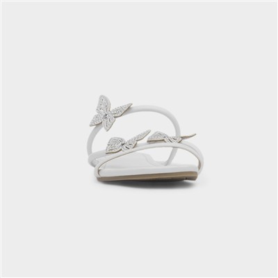 Flutter Womens White Sandal