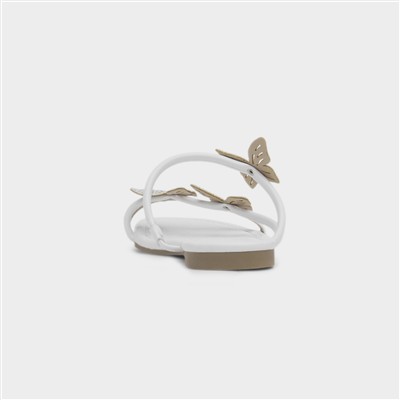 Flutter Womens White Sandal