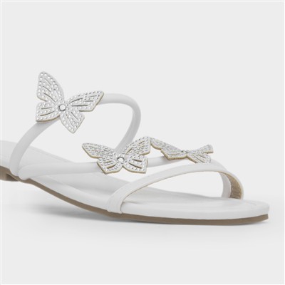 Flutter Womens White Sandal
