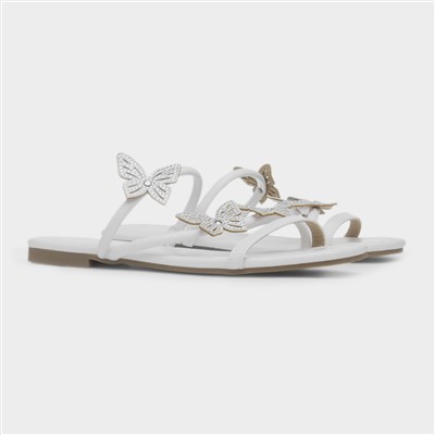 Flutter Womens White Sandal