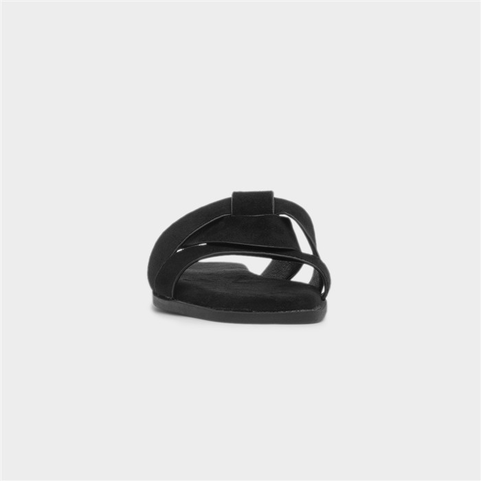 Womens Black Wide Fit Sandal