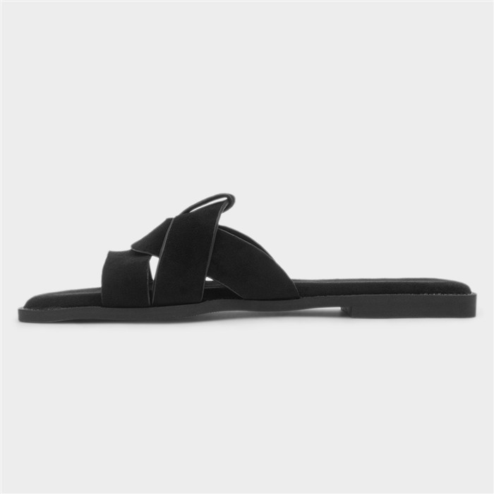 Womens Black Wide Fit Sandal